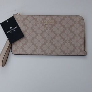 Kate Spade Beige Floral Wristlet Clutch